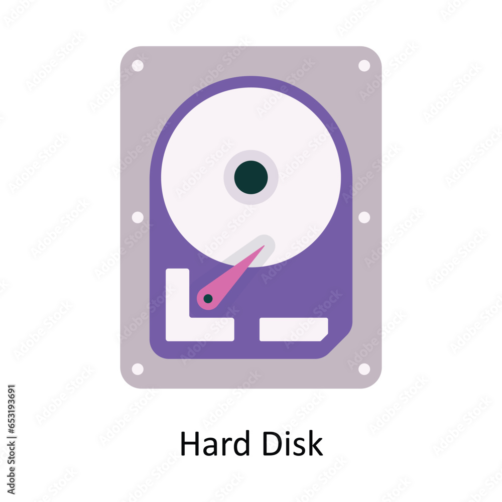 Poster hard disk vector flat icon design illustration. symbol on white background eps 10 file