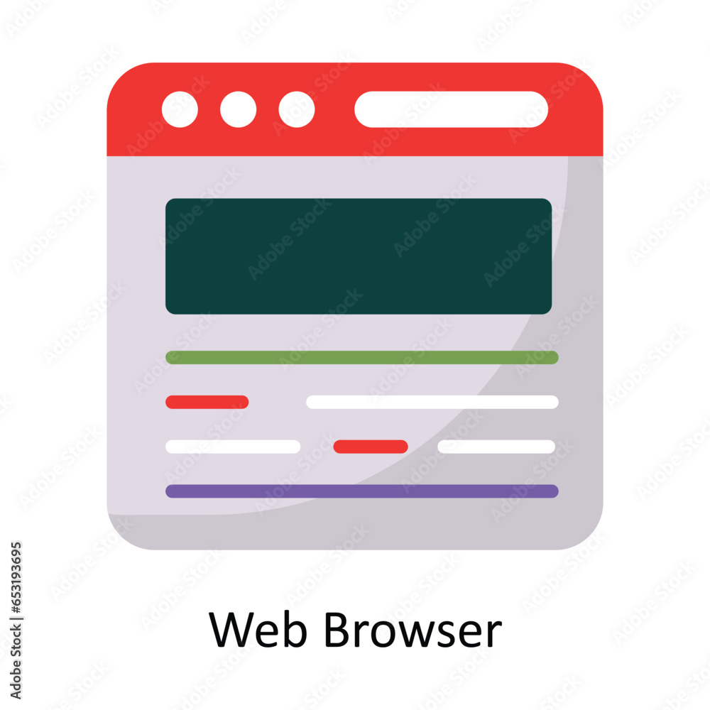 Aufkleber web browser vector flat icon design illustration. symbol on white background eps 10 file