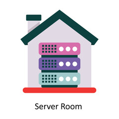 Server Room  vector Flat Icon Design illustration. Symbol on White background EPS 10 File 
