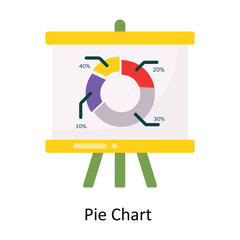 Pie Chart  vector Flat Icon Design illustration. Symbol on White background EPS 10 File 