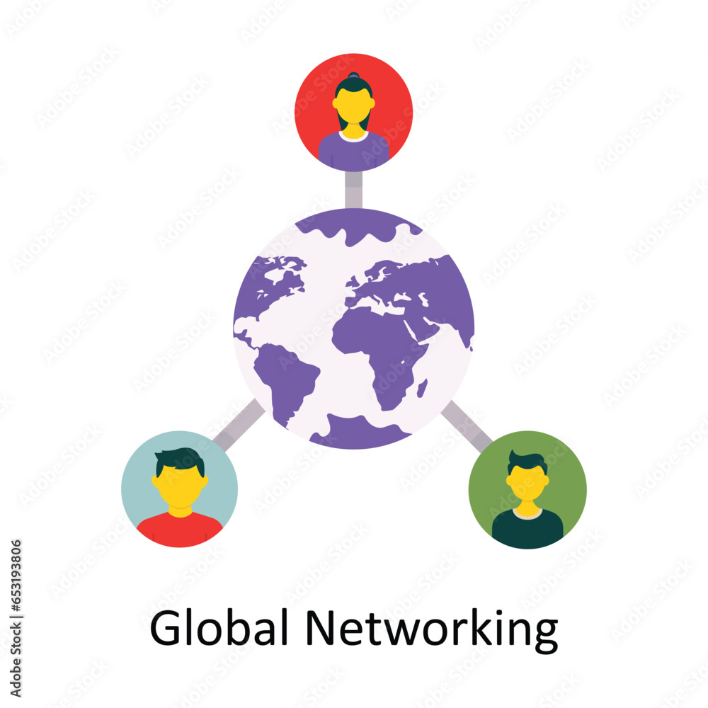Poster Global Networking vector Flat Icon Design illustration. Symbol on White background EPS 10 File 