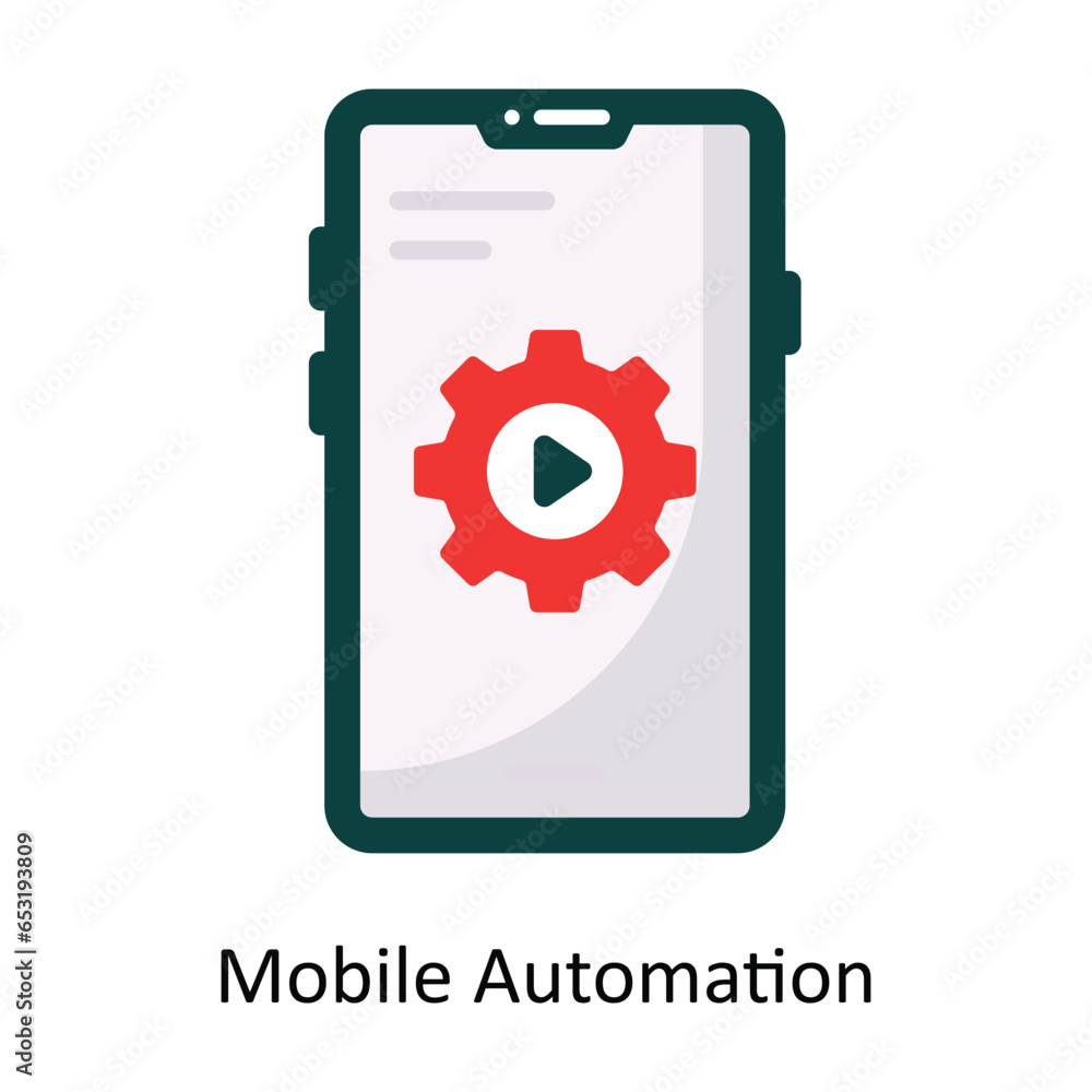 Poster mobile automation vector flat icon design illustration. symbol on white background eps 10 file