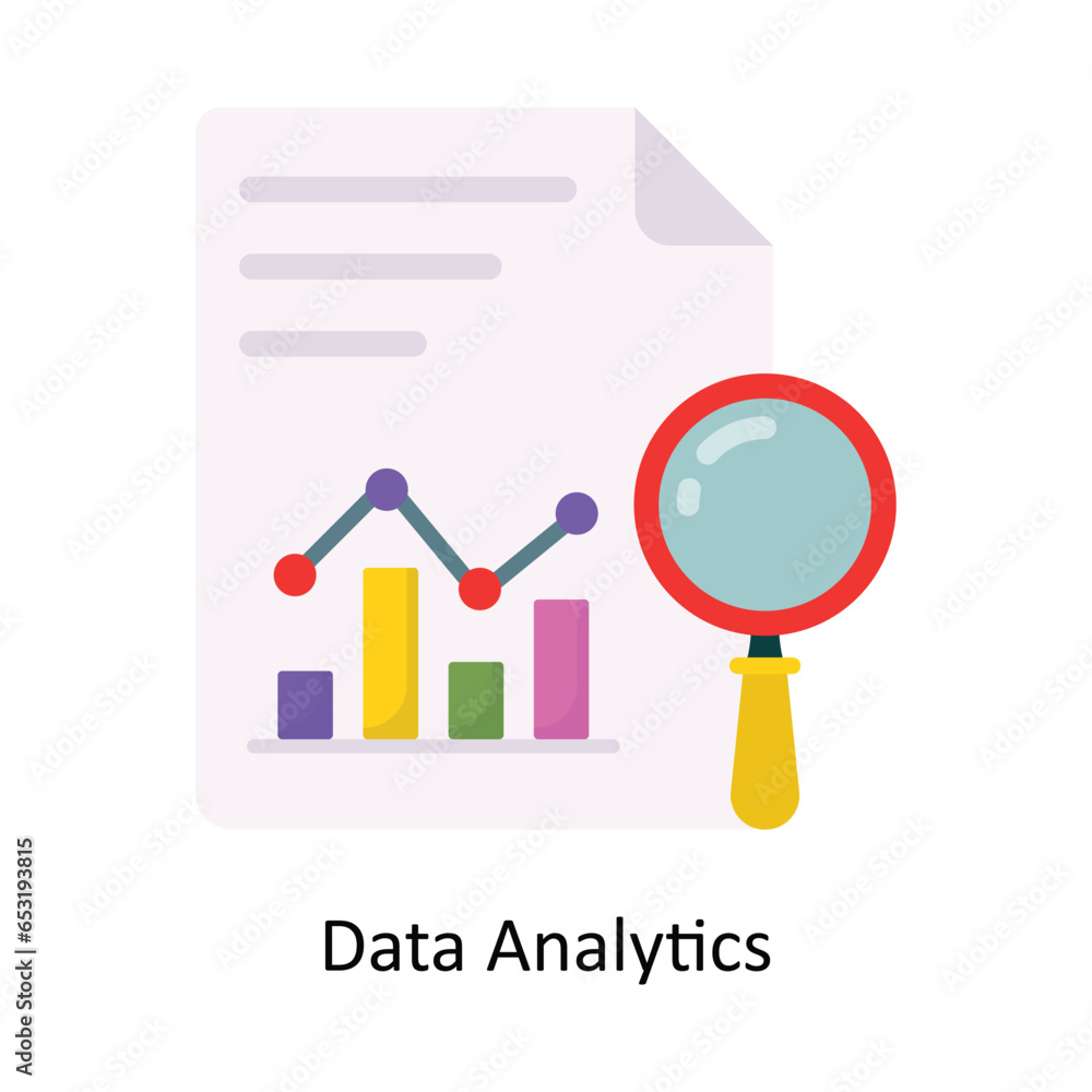 Poster data analytics vector flat icon design illustration. symbol on white background eps 10 file