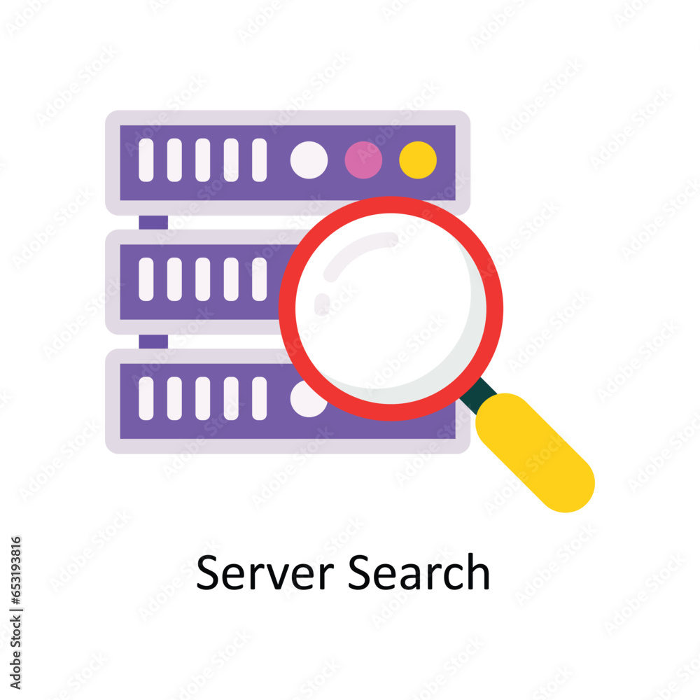 Poster server search vector flat icon design illustration. symbol on white background eps 10 file