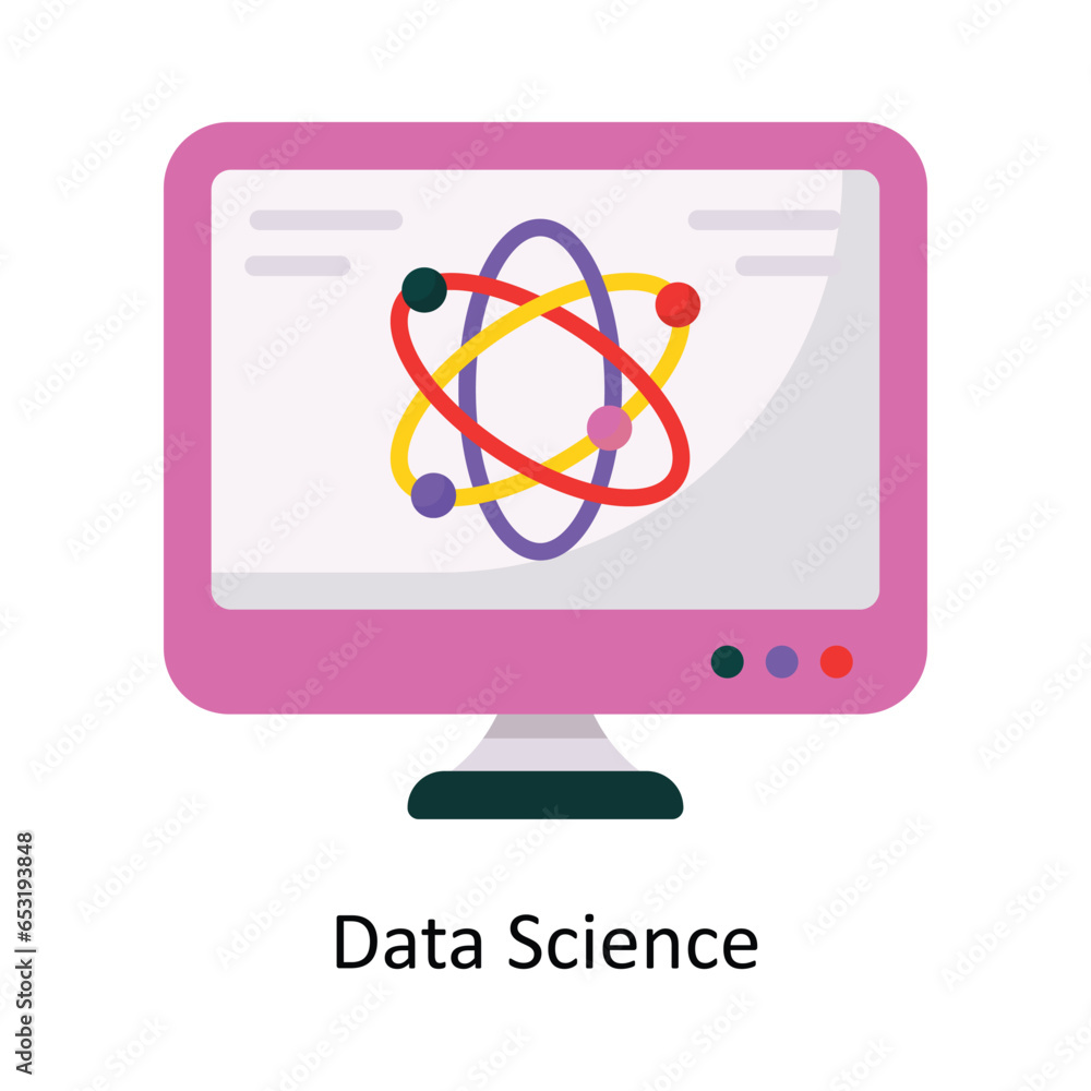 Poster data science vector flat icon design illustration. symbol on white background eps 10 file