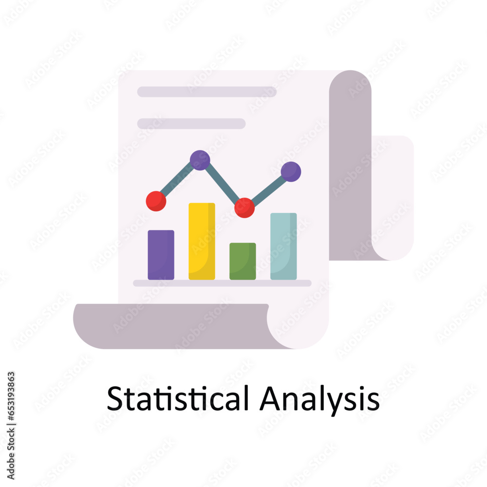 Poster statistical analysis vector flat icon design illustration. symbol on white background eps 10 file