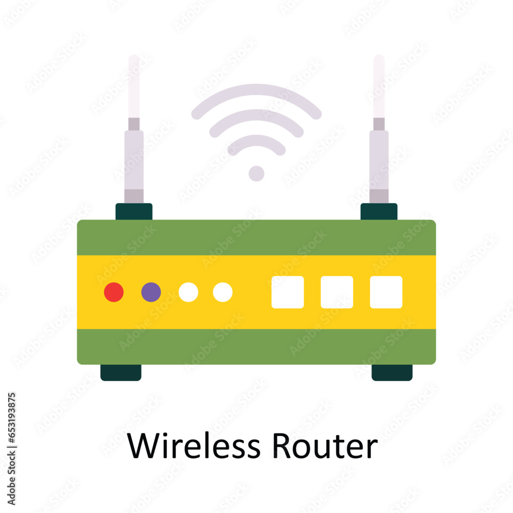 Poster wireless router vector flat icon design illustration. symbol on white background eps 10 file
