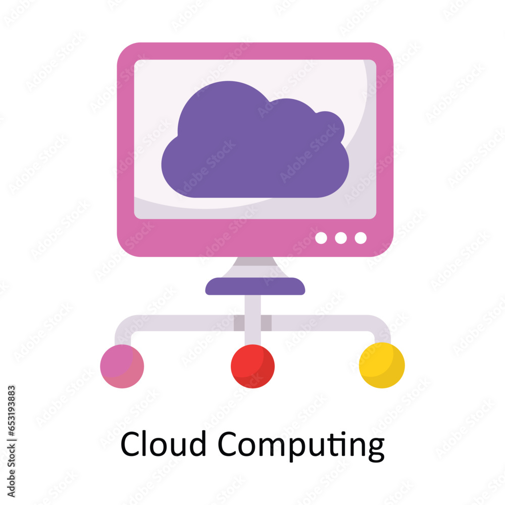 Aufkleber cloud computing vector flat icon design illustration. symbol on white background eps 10 file