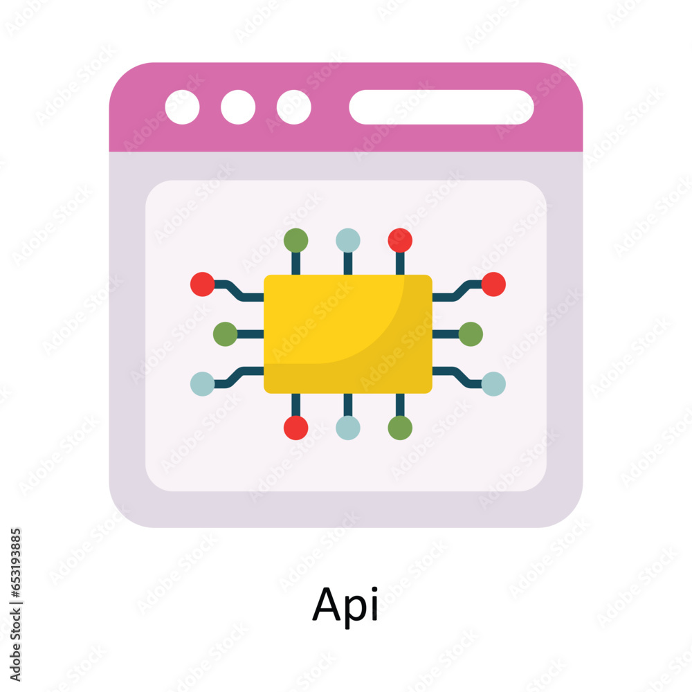 Poster api vector flat icon design illustration. symbol on white background eps 10 file