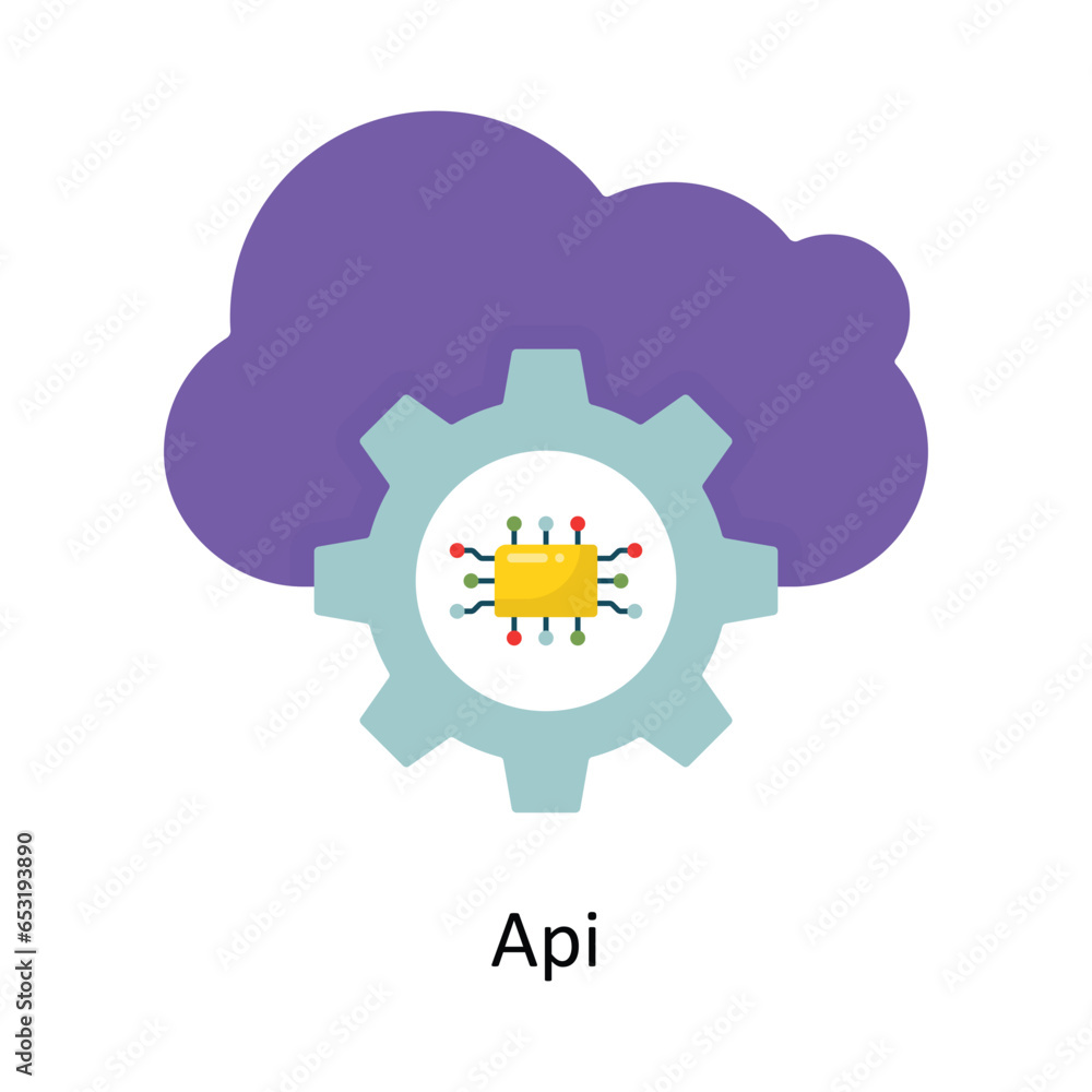 Poster api vector flat icon design illustration. symbol on white background eps 10 file