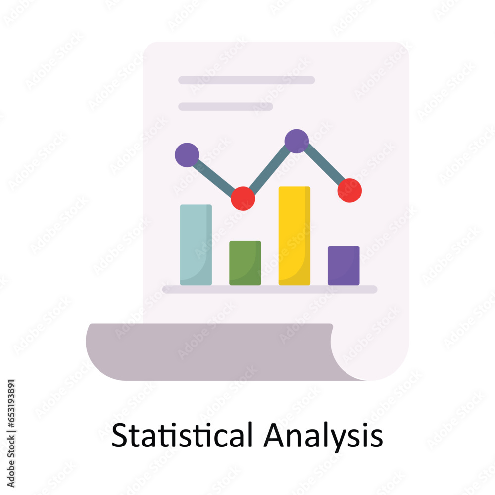 Poster statistical analysis vector flat icon design illustration. symbol on white background eps 10 file