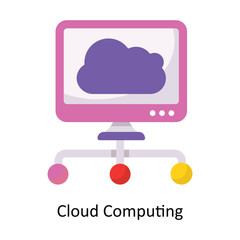 Cloud Computing vector Flat Icon Design illustration. Symbol on White background EPS 10 File 