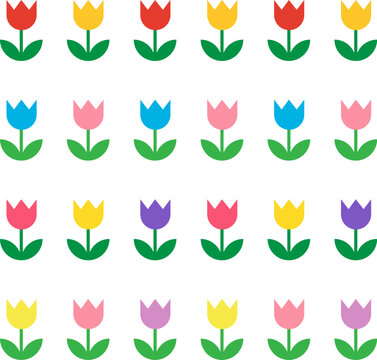 Cute tulip decorative vector illustration