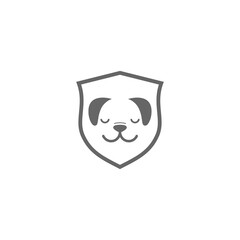 Dog shield icon isolated on transparent background