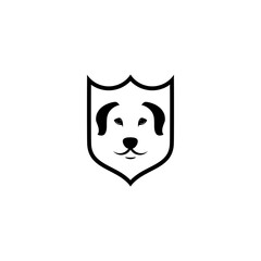 Dog shield icon isolated on transparent background