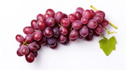 Fototapeta premium Vibrant and Juicy Fresh Grapes, Harvested from an Organic Vineyard, Isolated on a Clean White Background, Showcasing the Natural Beauty and Ripe Bounty of Grape Clusters in Close-Up 