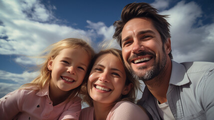 Happy family portrait. Generative AI