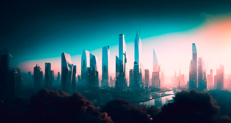 Skyline of tomorrow in the future
