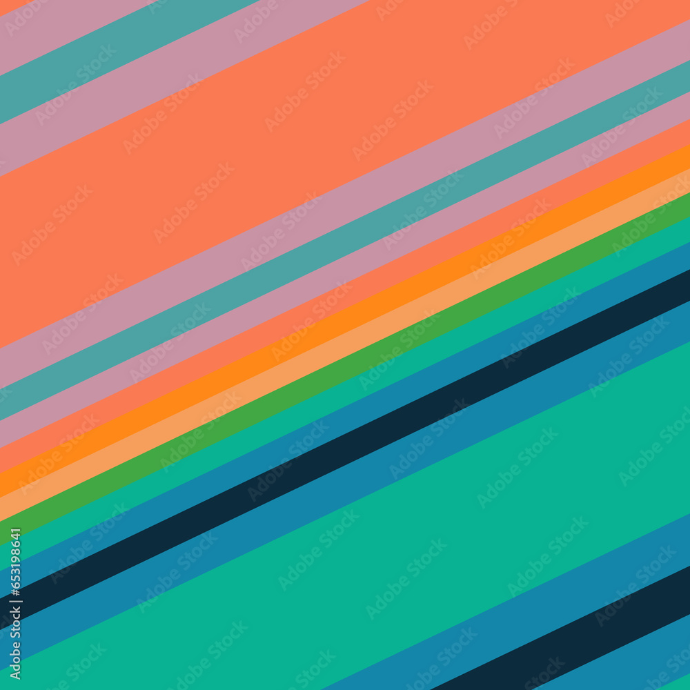 Poster creative patterns and designs in bright neon coloured diagonal parallel lines and stripes