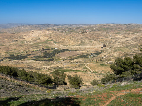 Mount Nebo, mentioned in the Bible as the place where Moses was granted a view of the Promised Land before his death, Jordan