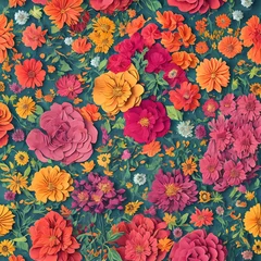 Möbelaufkleber colorful flowers background © Bemarma