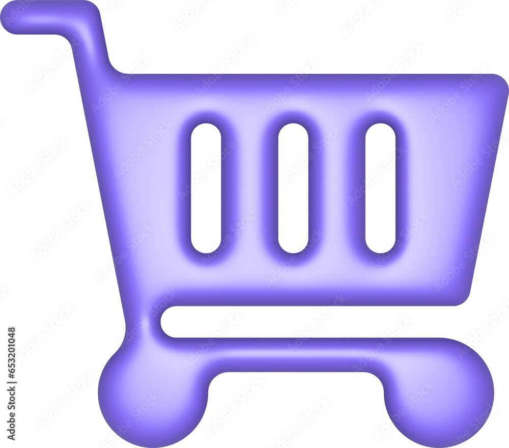Poster 3d rendering shopping backet icon. illustration with shadow isolated on white.