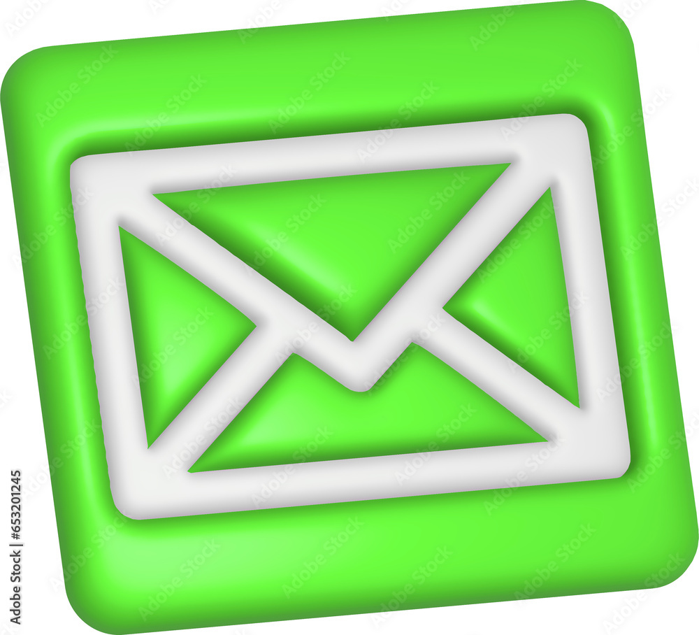 Poster 3d rendering envelope mail icon. illustration with shadow isolated on white.