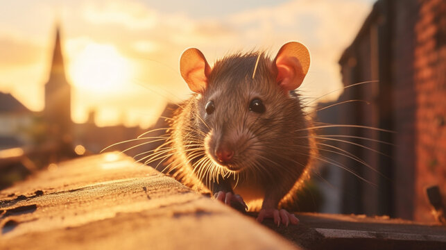Rat in the road site ,aminal