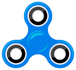 Flat design blue hand spinner no gradient or transparency