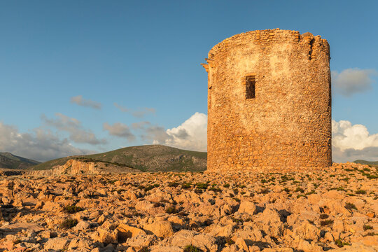 Torre di Cala Domestica, Buggerru, Costa Verde, Sulcis Iglesiente district, Sardinia, Italy, Mediterranean
