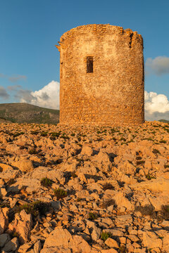 Torre di Cala Domestica, Buggerru, Costa Verde, Sulcis Iglesiente district, Sardinia, Italy, Mediterranean