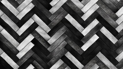 Black and white  high-contrast herringbone pattern background