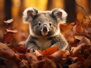 A Photo of a Koala in an Autumn Setting - Powered by Adobe
