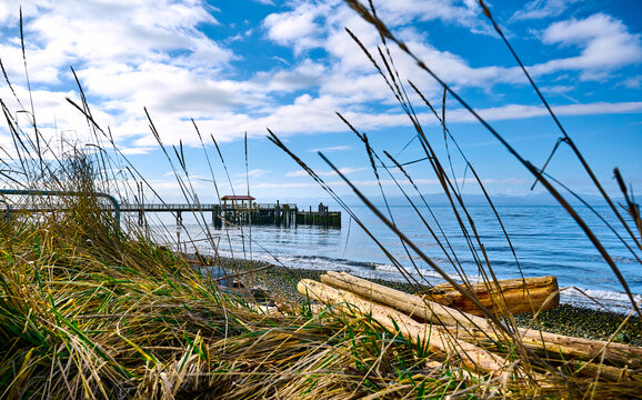 Davis Bay Pier. Sechelt, Sunshine Coast, British Columbia, Canada. Beautiful Pacific Coast of Canada