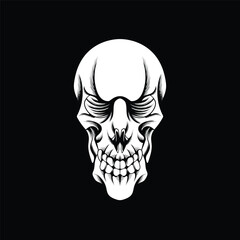 vector illustration design for tshirt and logo, scary skull head