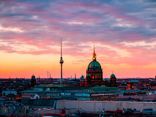Berlin from above AI image generated - obrazy, fototapety, plakaty