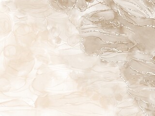 Beige gray silver gold abstract background of marble liquid ink art painting. Image of original artwork watercolor alcohol ink paint texture