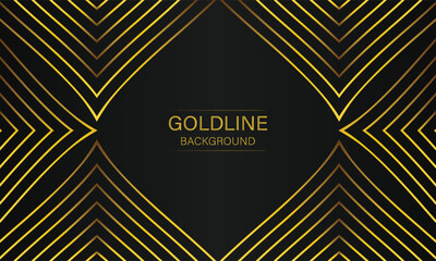 luxury abstract gold line on black background