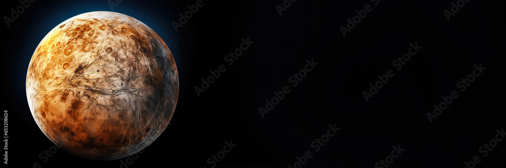 Poster jupiter moon landing in intense detail isolated on a gradient background