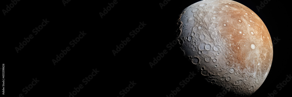 Poster jupiter moon landing in intense detail isolated on a gradient background