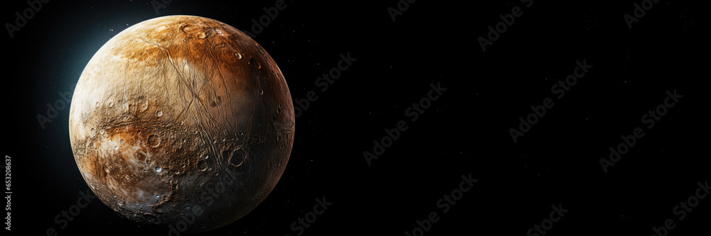 Poster jupiter moon landing in intense detail isolated on a gradient background
