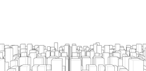 View of a city. Vector illustration