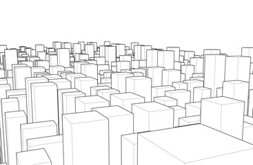 View of a city. Vector illustration