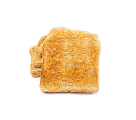 Bread Toasts Isolated, Toasted Sandwich Square Slices, Loaf Pieces for Toast on White Background