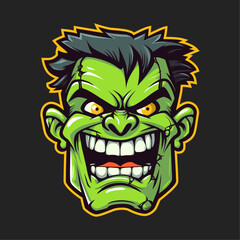 Green zombie monster vector Illustration