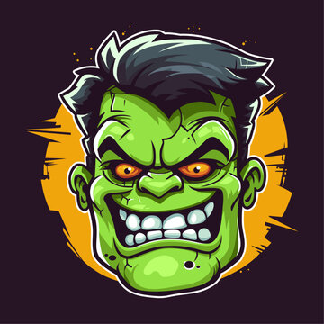 Green zombie monster vector Illustration