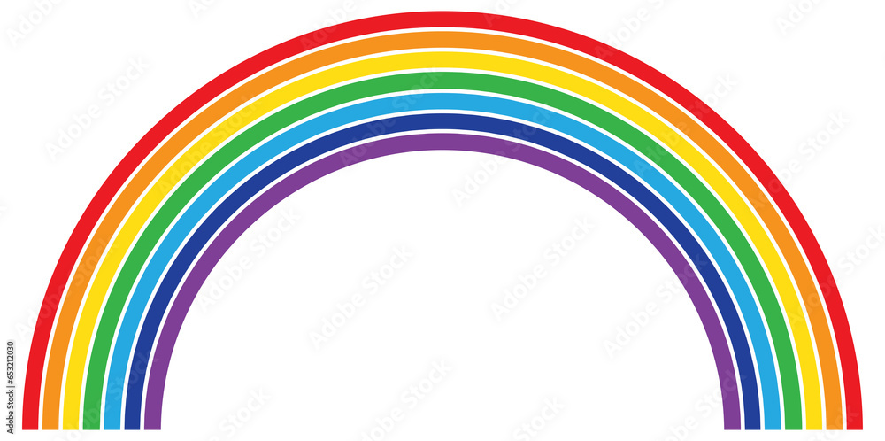 Poster rainbow flat color lines isolated on white background design element