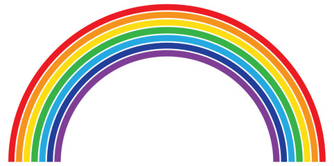 Rainbow flat color lines isolated on white background design element