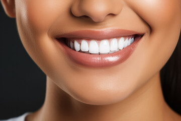 Obraz premium High-quality close-up showcasing strong healthy gums holding bright clean teeth 