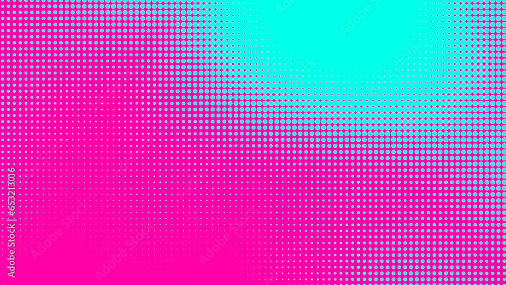 Poster dots halftone green pink color pattern gradient texture with technology digital background. dots pop